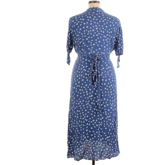 Seraphine Bessie Maternity Midi Wrap Dress Blue Women's Size 16 - Picture 6 of 7